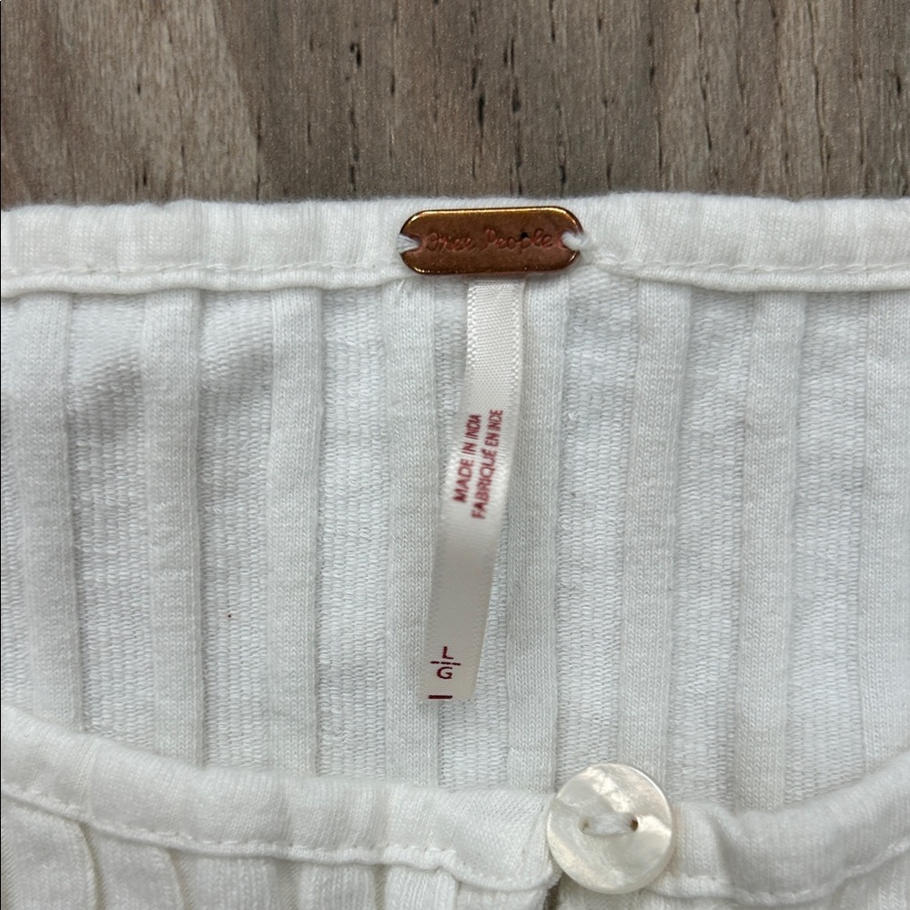 Free People Ivory Ribbed Cardigan - Picture 3 of 5